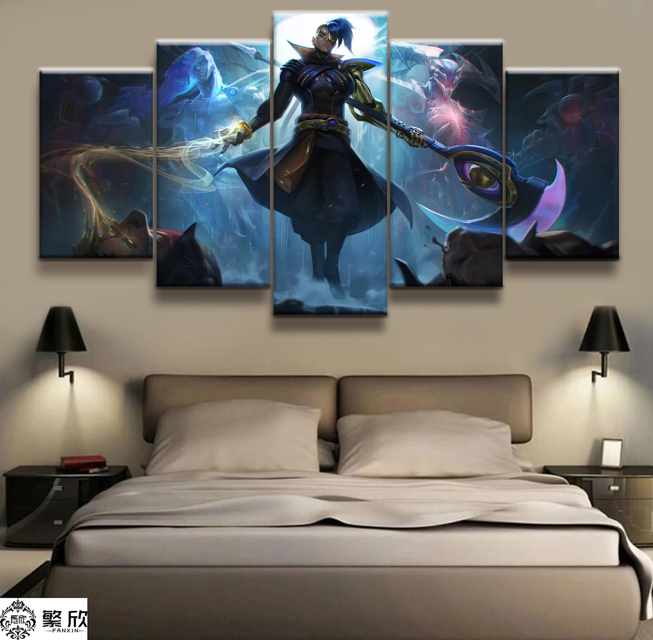 

Hot Sales Without Frame 5 Panels Picture LOL League of Legends Shieda Kayn Print Artwork Wall Canvas Canvas Painting Wholesale