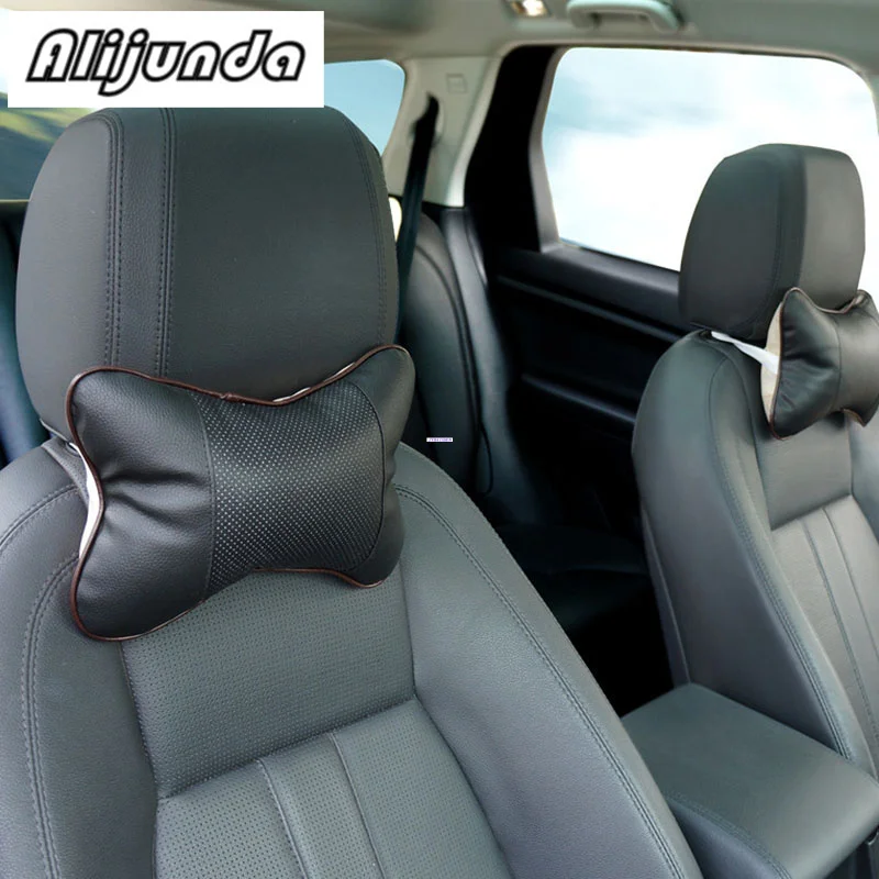 2pcsartificialleatherneckheadrestbreathablecarpillowforVolvo