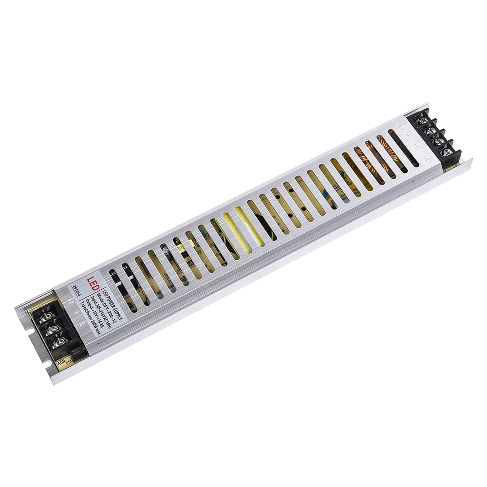 16 6A 200W Slim LED Power Supply 220V to 12V Aluminum LED Driver Transformer Switching Adapter