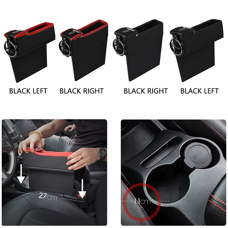 Car Seat Crevice Storage Box Cup Drink Holder Organizer Auto Gap Pocket Stowing Tidying For Phone Pad Card Coin Case Accessories