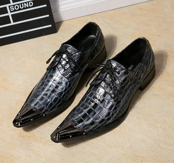blue and black men's dress shoes