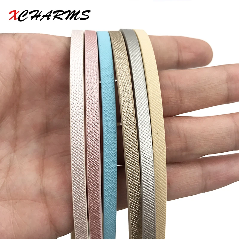 

XCHARMS 1Meter x 5mm Flat PU Leather Cord Rough Point Rope Jewelry Findings Accessories Jewelry Making Material For Bracelet