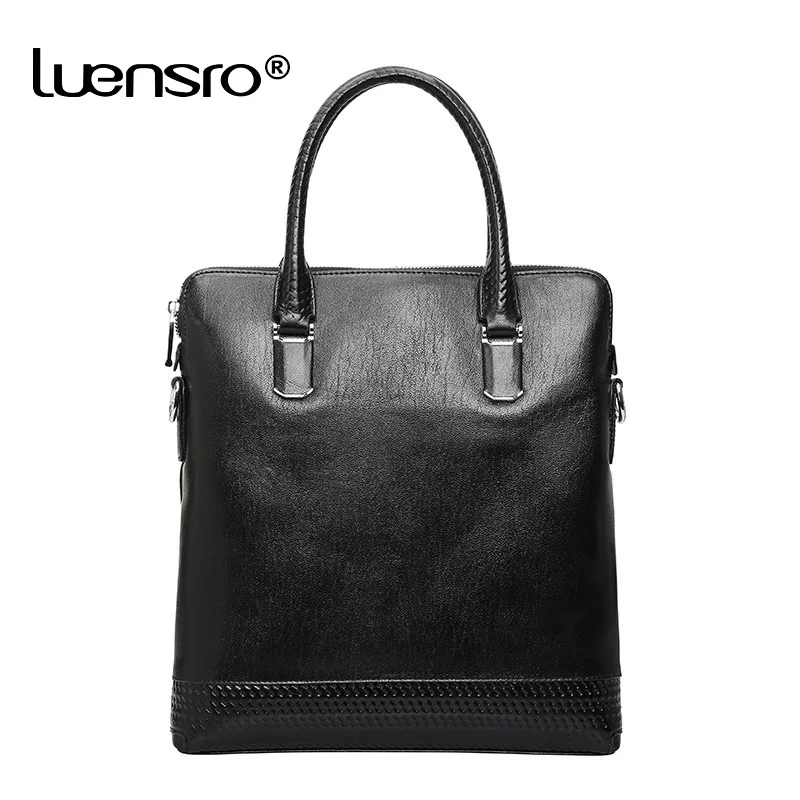 LUENSRO Мужские портфели из натуральной кожи 14 дюймов сумка для ноутбука мужская