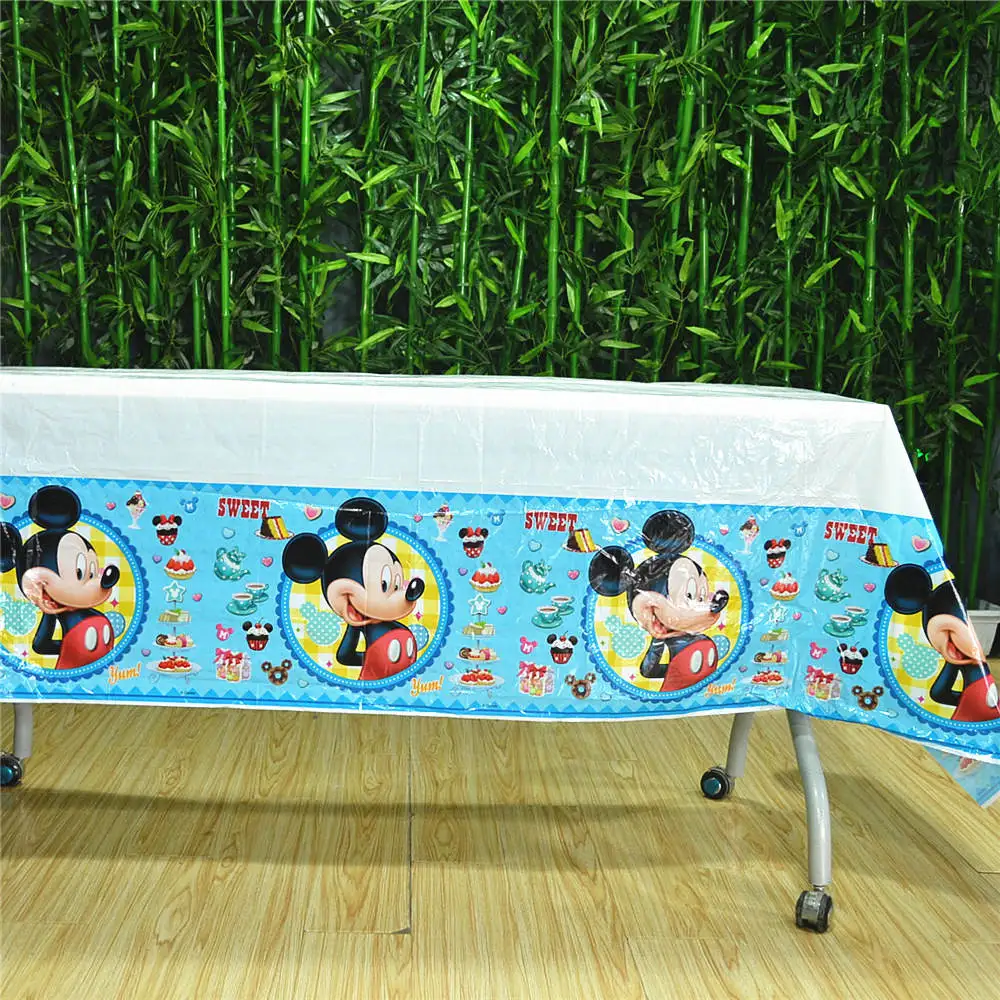 HOT mickey mouse Party Supplies Disposable Tablecloth Kids Birthday