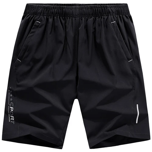 PEILOW плюс размер 8XL 9XL10XL мужские спортивные пляжные шорты, брюки для бодибилдинга, спортивные штаны для фитнеса, быстросохнущие мужские шорты для бега и тренажерного зала - Color: black white