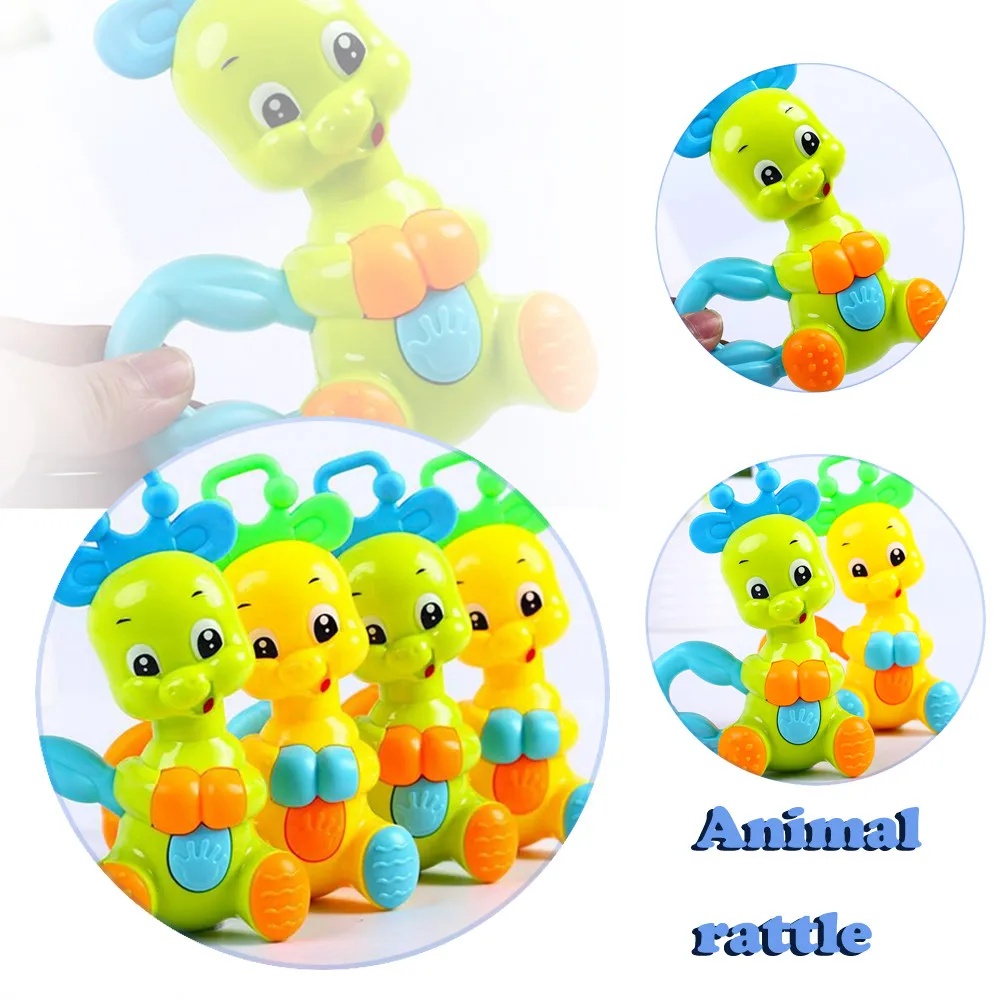 

Baby Rattle Cute Toys Cartoon Animal Hand Bell Rattle Soft Toddler Bebe Toys 0-12 Months Baby Animals Transparent