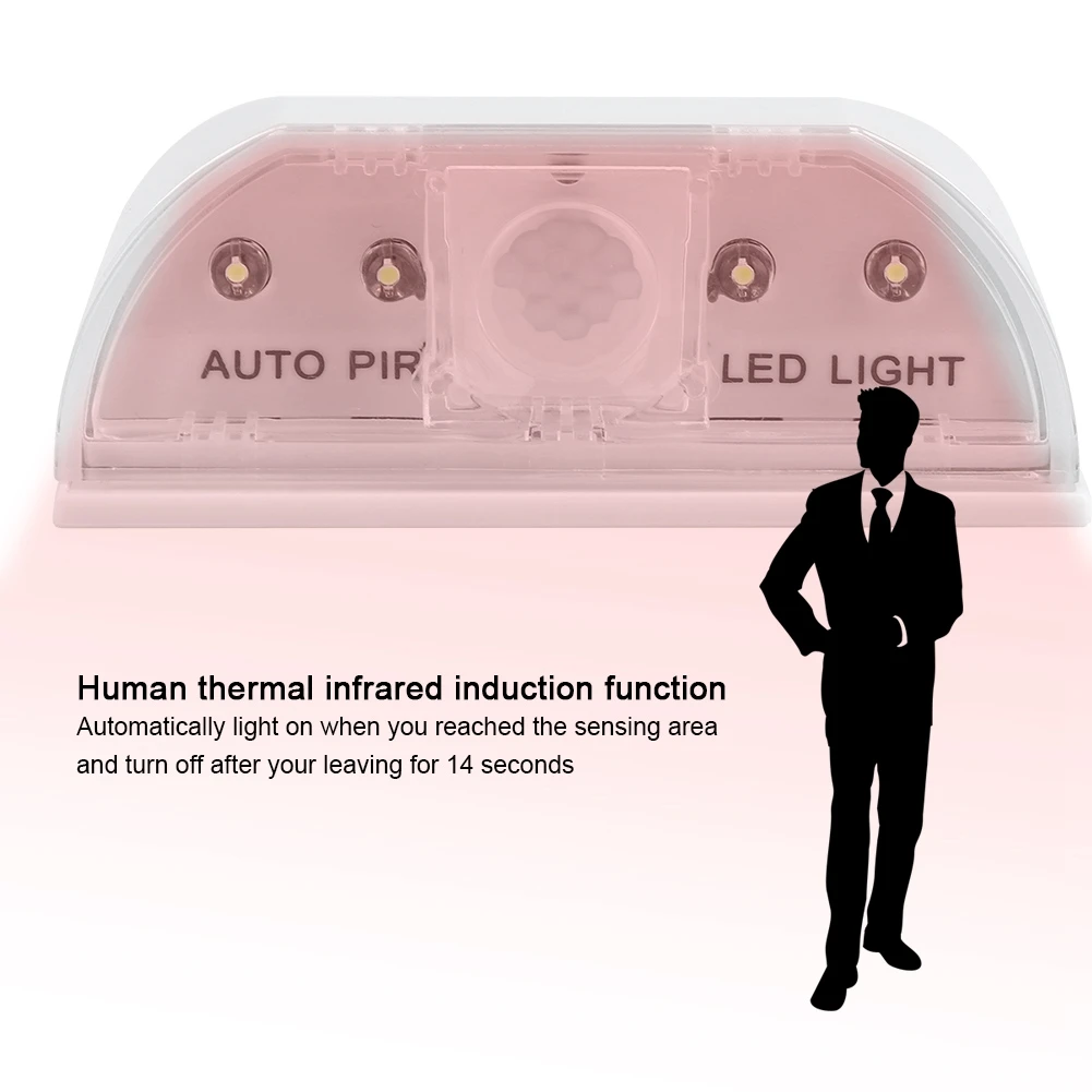 4 Светодиодный светильник с датчиком движения инфракрасная Индукционная Ночная лампа для замочной скважины шкаф