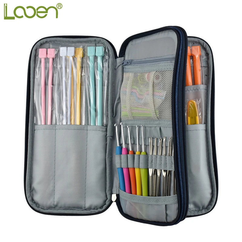 Looen Knitting Bag Empty Crochet Hook Bag Storage Pouch Knitting Kit