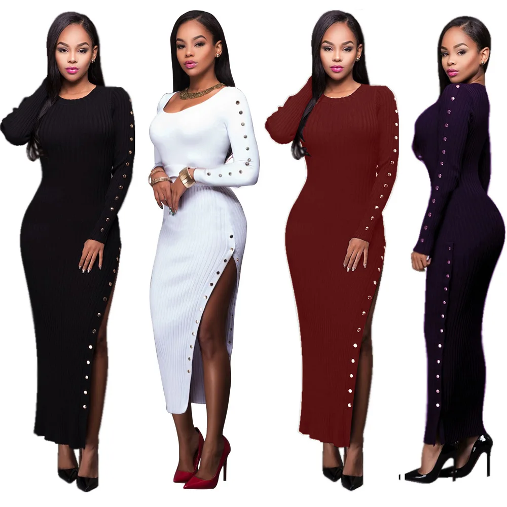 sweater dress with buttons on the side