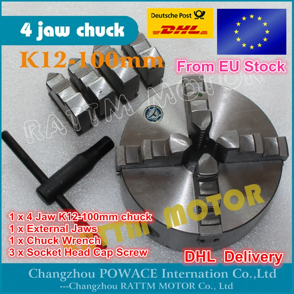 

EU free VAT Manual chuck Four 4 jaw self-centering chuck K12-100mm 4 jaw chuck Machine tool Lathe chuck