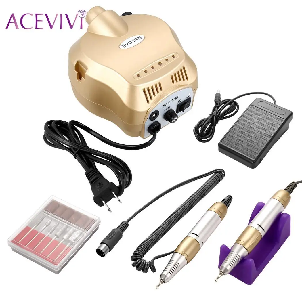 ACEVIVI Electric Nail Drill Machine Manicure Set Nail Art Nail Equipment Pedicure Electric Nail Kit 35000RPM makartt 12pcs 30000 rmp nail drill machine portable electric manicure pedicure tools kit set nail art equipment us plug e0855x