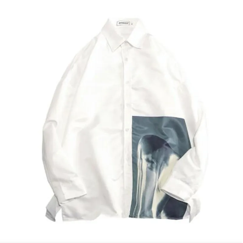 

2019 Spring Autumn High Quality Mens Casual Long Sleeved Men Button Shirt solid Slim Fit Male print Men's Dress Shirts