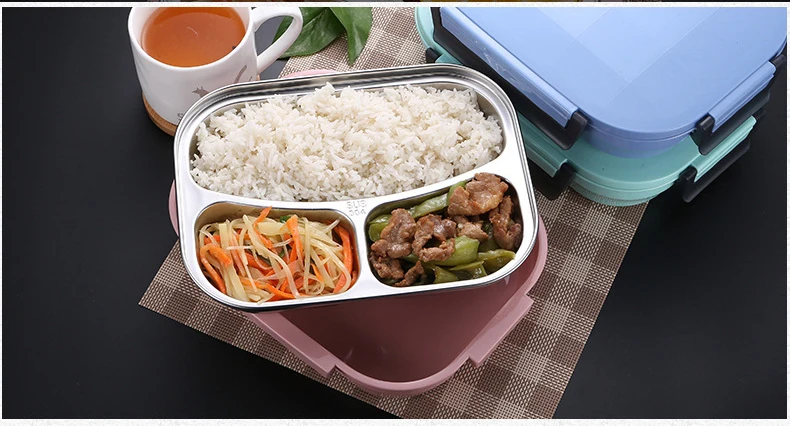 Ланч-бокс из нержавеющей стали Экологичный Bento box с мешками и столовыми приборами термоконтейнер для хранения пищи для взрослых студентов