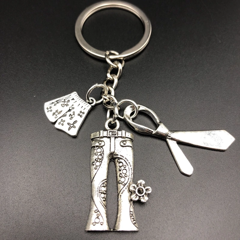 

HOT! 2019 Handmade with Beach Jeans Keychain Silver Metal Tie Key Ring To Send Friends Collection of Fashion Gifts