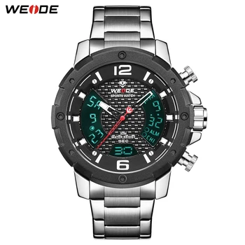 

WEIDE Men Watch Relogio Masculino Design Complete Calendar Back Light Chronograph Alarm Digital Movement Strap Analog Wristwatch