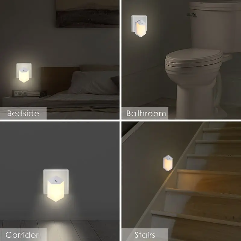 AC110v-240V Warm LED Night Light Room Decor Light-control Sensor Wall Socket Lamp Home Bedroom Decoration Whosale&Dropship