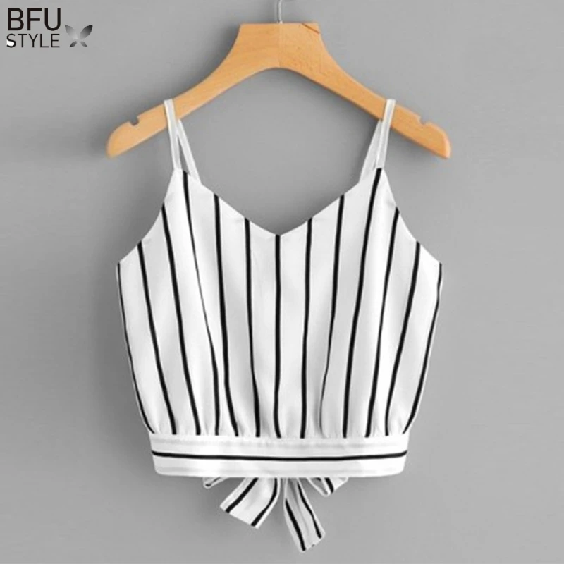 blusas de rayas cortas