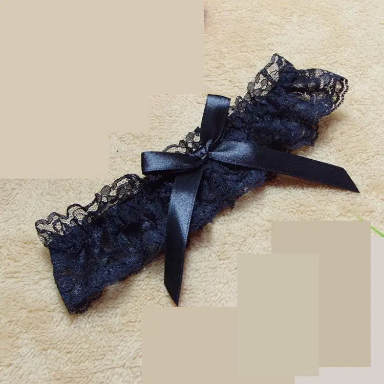 Black color sexy wedding garter lace Wedding Bridal Garter Fashion Women Sexy Garter Set Black Lace Garter Belt fit all size