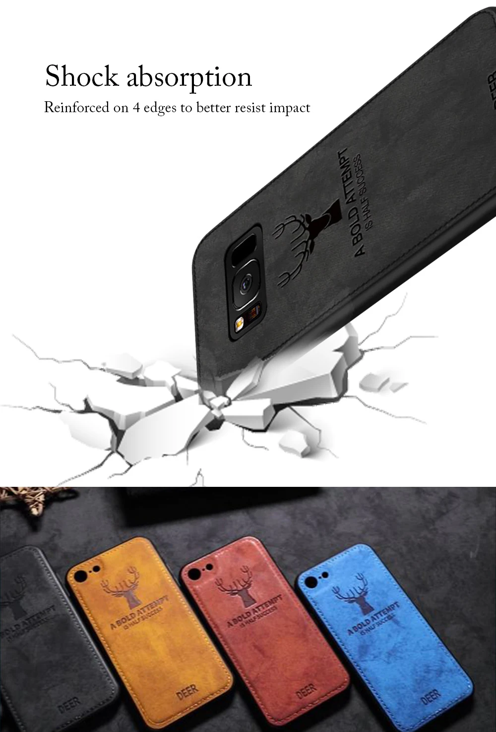 Ascromy For Samsung Galaxy S9 Plus Case Deer Design Cloth Canvas Cover Soft TPU Bumpe For Samsung S8 Note 9 8 Coque Accessories (7)