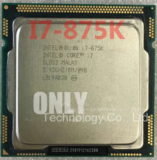Бесплатная доставка i7 875K 2 93 ГГц 8M SLBS2 четырехъядерный Восьмиядерный процессор