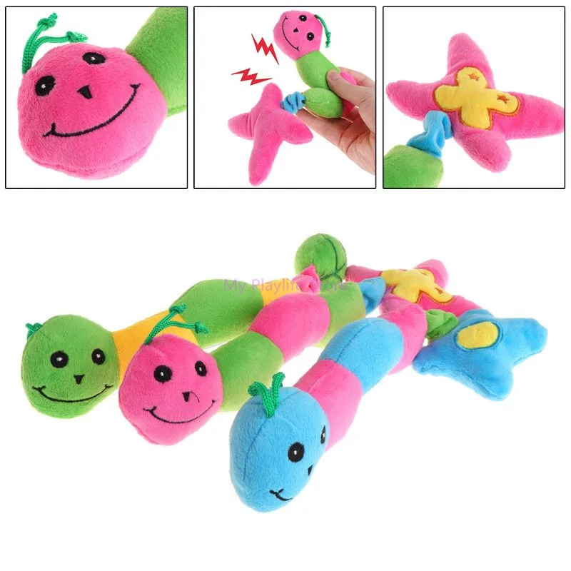 

Pet Dog Toy Soft Plush Long Worm Insect Squeaky Sound Chew Interactive Toys Dogs Cat Puppy Pet Supplies C42