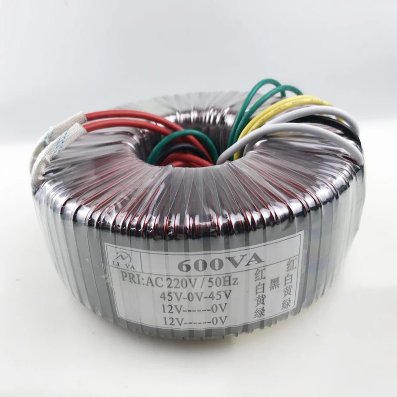 

600W power amplifier transformer 220V to double 45V12V12V imported iron core power amplifier ring transformer, 50Hz/60Hz