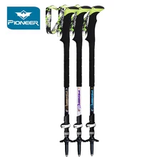 Pioneer Lightweight Anti Shock Trekking Poles Carbon Fiber Telescopic Stick Walking Cane Hiking Accessories Trekking Sticks adjustable folding cane with carrying case black ultralight nordic walking sticks telescopic trekking poles anti shock