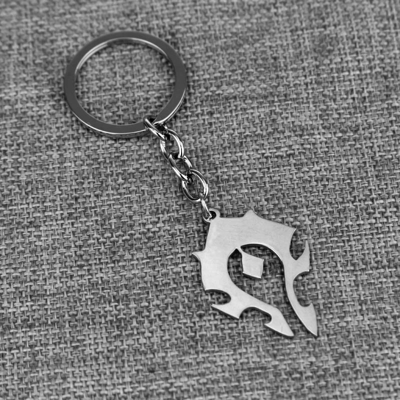 Llavero con emblema de horda World of Warcraft llavero de plata de acero inoxidable WOW Alliance Tribal Marks llavero Llaveros