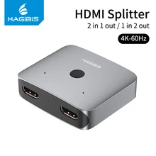 Hagibis HDMI Splitter Box HDMI Switch 1 in 2 Out Switcher Smart Splitter For 4K HDTV PS3/4 Xbox Laptop projector PC HDMI Adapter