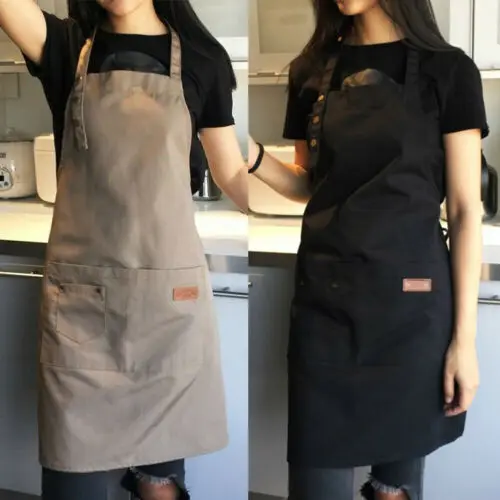 Waterproof Apron 2019 NEW Men Women Waterproof Chef Apron Cooking Kitchen Double Pocket Apron
