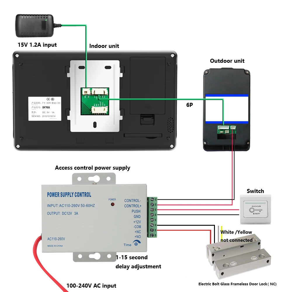 Домашний Комплект 7 "TFT проводной/беспроводной Wi Fi RFID пароль видео дверные звонки домофон системы с Электрический Болт замок бескаркасная