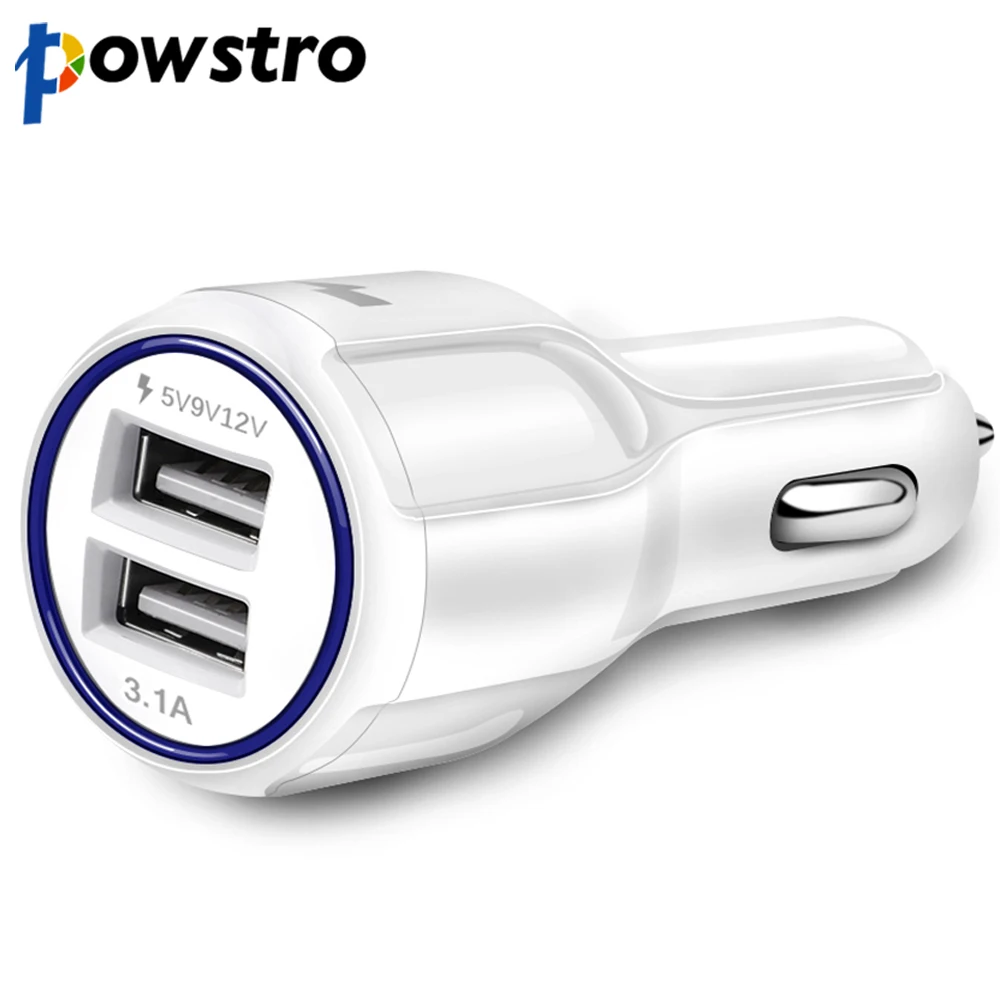 

Powstro Fast Mobile Phone Charge 3.0 Stand Dual USB 3.0 Travel Car Charger 2.4A for Samsung Galaxy S6 for HTC M9 Nexus 6 LG G4