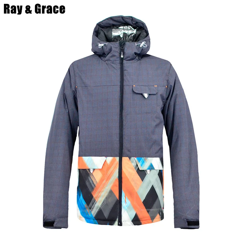 

RAY GRACE Men's Ski Snow Jacket Snowboard Sport Jacket Men Winter Waterproof Outdoor Warm Coat Clothing For Snow Male Skiing