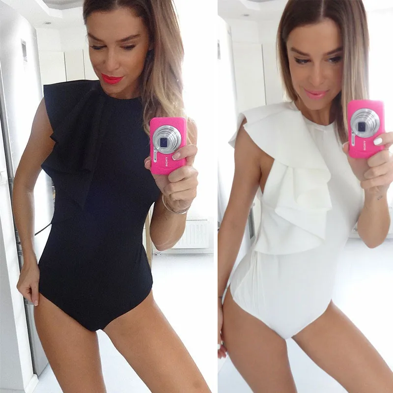 

New women's sexy Ruffles Bodysuit Bodycon romper&jumpsuit party playsuit casual