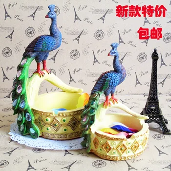 

European fashion peacock ashtray ashtray wedding gift room office room decoration special offer