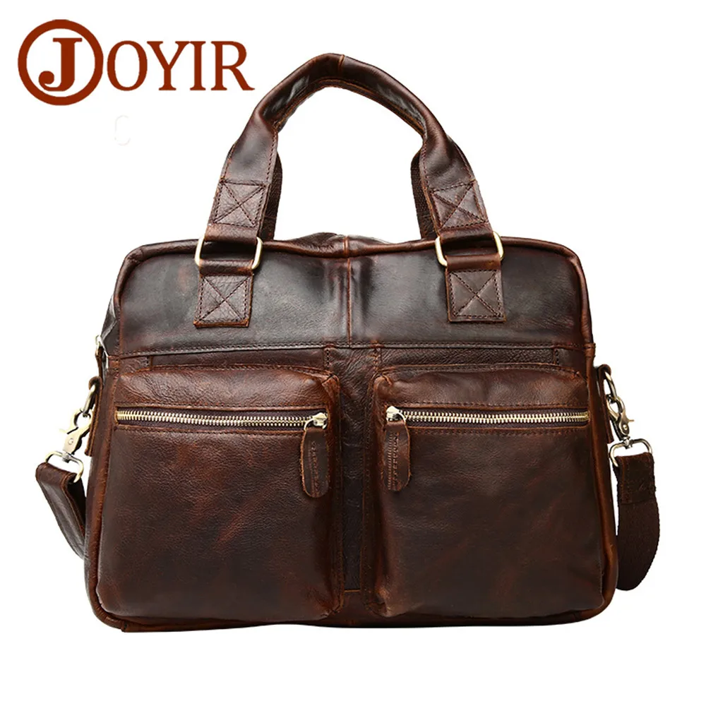 

Genuine leather Brand Men handbag Business Briefcases bag Cow Crazy Horse Leather messenger Shoulder High capacity Travel Bags