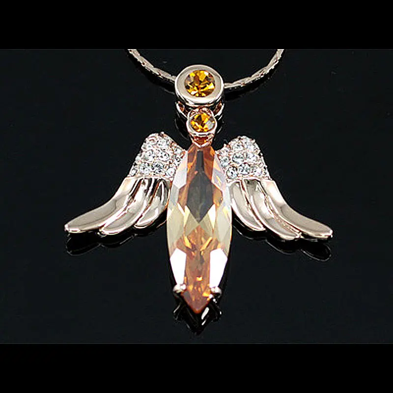 Peacock Star Angel CZ Rose Gold Color Pendant w/ Necklace CSN224 | Украшения и аксессуары