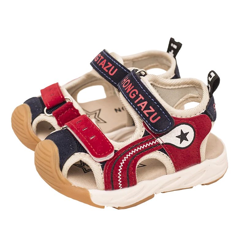 

2019 Kids Boys Summer Shoes Stars Print Letters Baby Girls Sandals Fashion Children Tenis Shoes PU Leather Toddler Beach Shoes