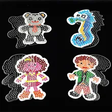 Hama Beads Template With Color Paper 5mm Plastic Stencil Jigsaw Perler Beads Diy Transparent Shape Puzzle Pegboard patterns