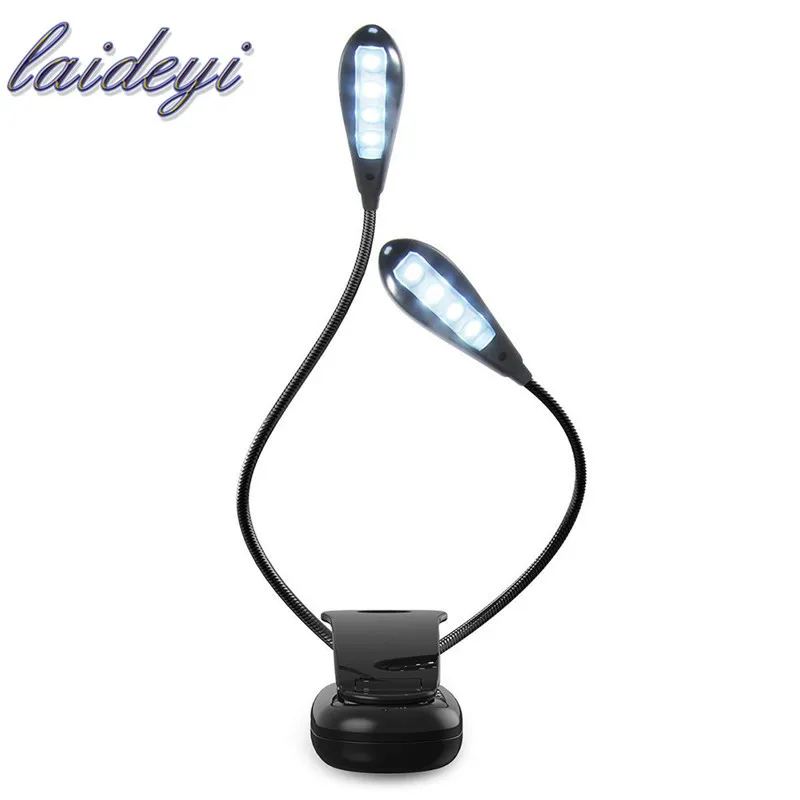 Black Laideyi 8 светодиодных USB музыкальный двухполюсный Настольные лампы Студия Стенд свет клип на лампа глаз-Средства ухода за мотоциклом свет книга прямая 828 - Цвет корпуса: Black