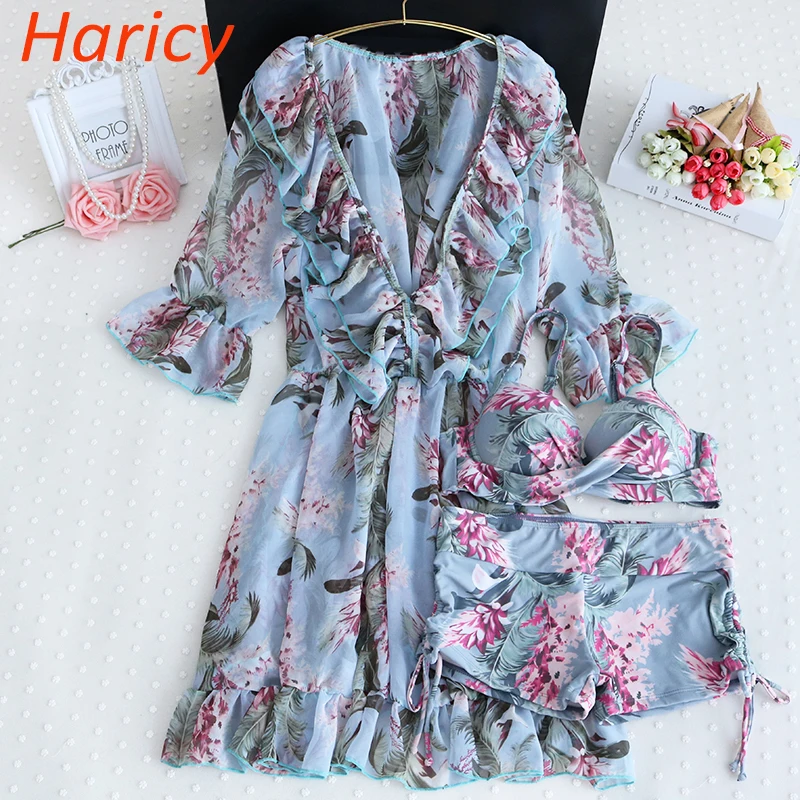 

2018 New Sexy Plus Size Bikini Swimwear Women Swimsuit Brazilian Bikini Set Floral Beach wear Bathing Suits For Women Biquini