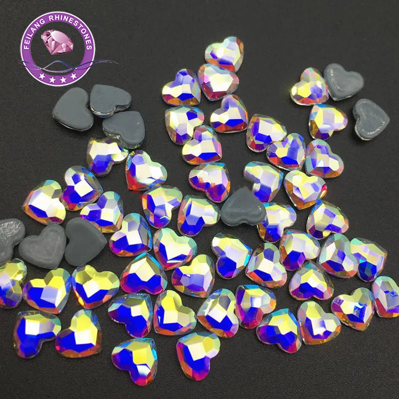

Speciale Vorm Hart Kristal Glas Hotfix Plaksteen Ijzer Op Stenen Voor DIY Schoenen Tassen Bruiloft Derss 6mm