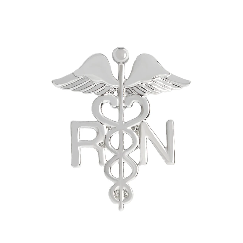 

Nurse brooch Silver color RN BSN Metal pin Clothes Bag Pin button Badge Corsage women men Jewelry for Nurse Graduation Gift
