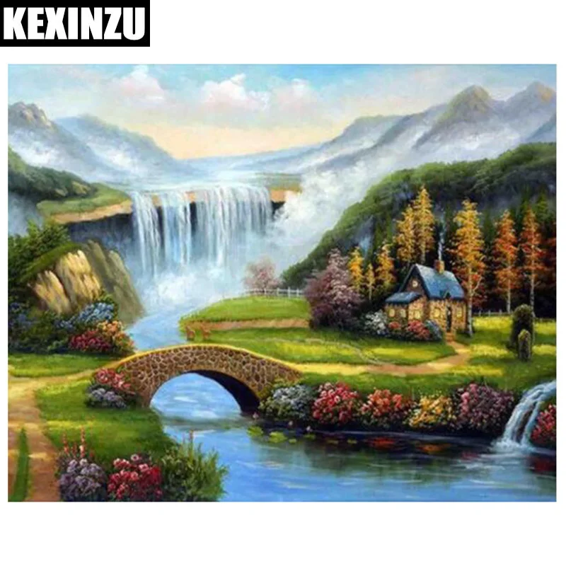 

New Diamond Embroidery Round/square Diamond Landscape flowing water Full rhinestone 5D Diamond painting cross stitch,needlework
