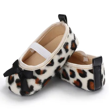 

Baby Elastic Band Leopard Princess Shoes Soft Sole Non-slip Shoes Toddler Girls First Walkers
