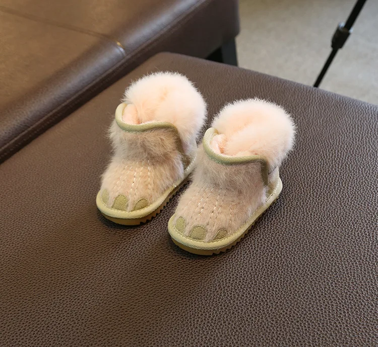 Зимняя детская обувь 2018 Новые сапоги ребенка и малыша обувь для детей от 1 до 3 лет детская обувь с мягкой подошвой хлопковые сапоги