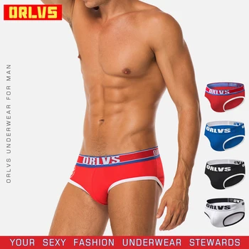

ORLVS Brand Men Underwear Sexy Men Briefs Breathable Cotton Male Panties Quick Dry Comfortable Underpants Cueca Tanga OR722