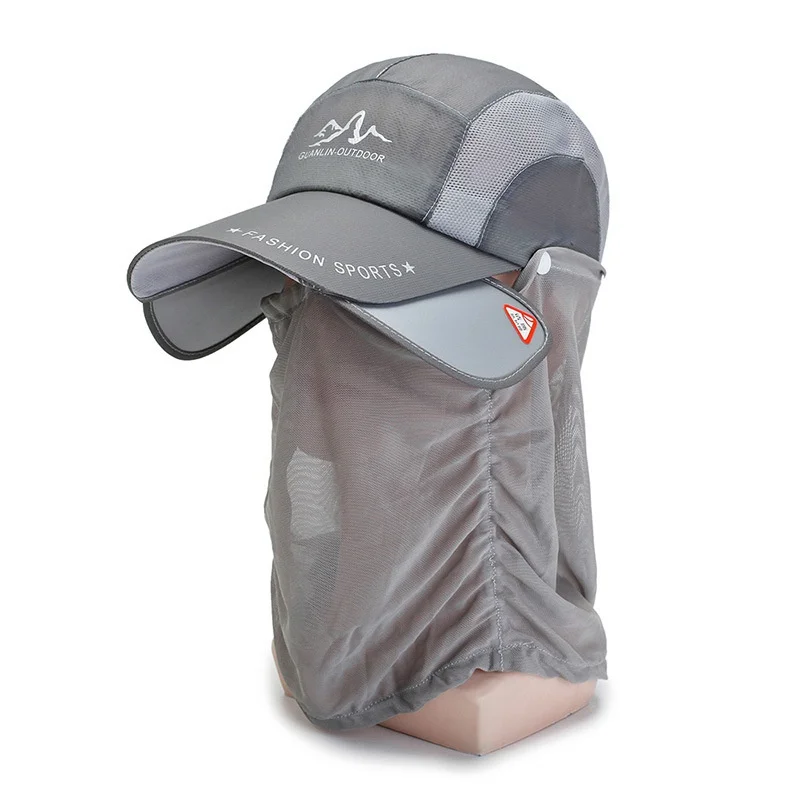 

Fishing Visor Hat Outdoor UV Protection Face Neck Cover Fishing Sun Protect Baseball Cap With Detachable Face Mask