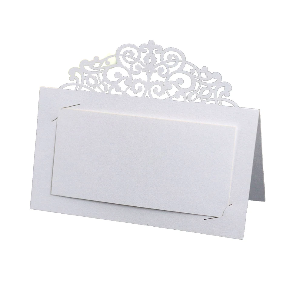  50pcs/pack 12*12cm Laser Cut Hollow Lace Seat card Vintage Table Number Name Card Place Cards Weddi - 33054011368
