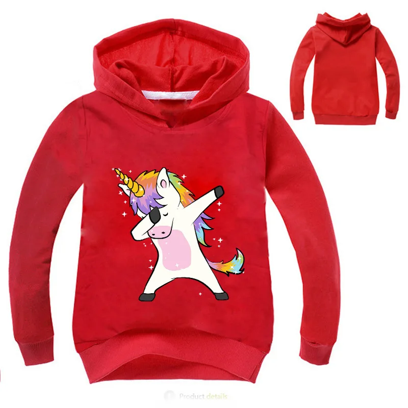 

Unicorn Boys Girls Hoodies Autumn Cotton Hoodies For Baby Girls Kids Coats Toddler Girl Clothes 2-9 Years Old Children Clothing